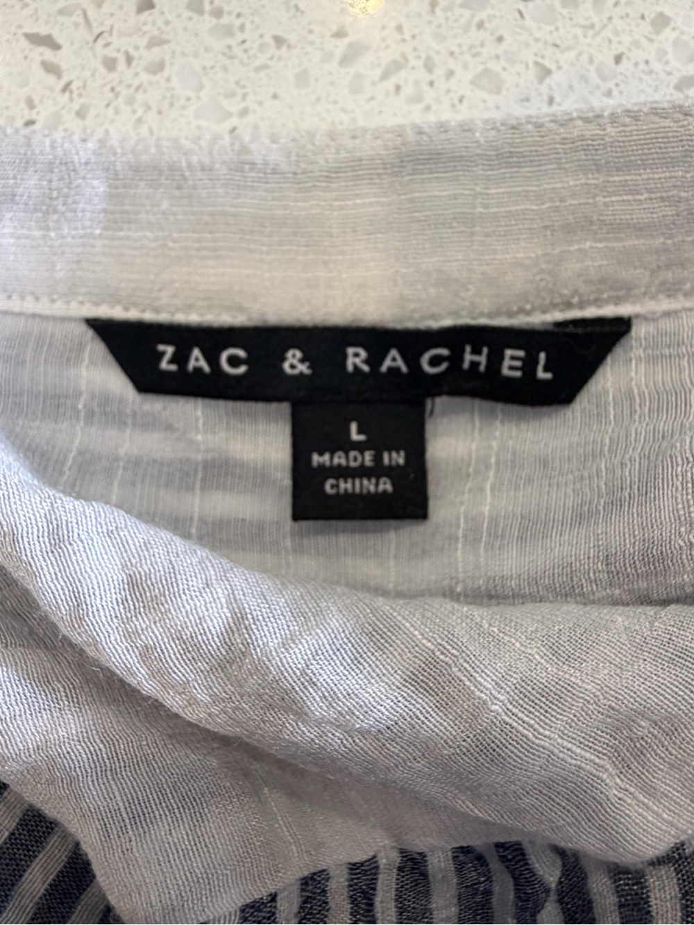 Zac & Rachel Navy and White Vertical Stripe Shirt